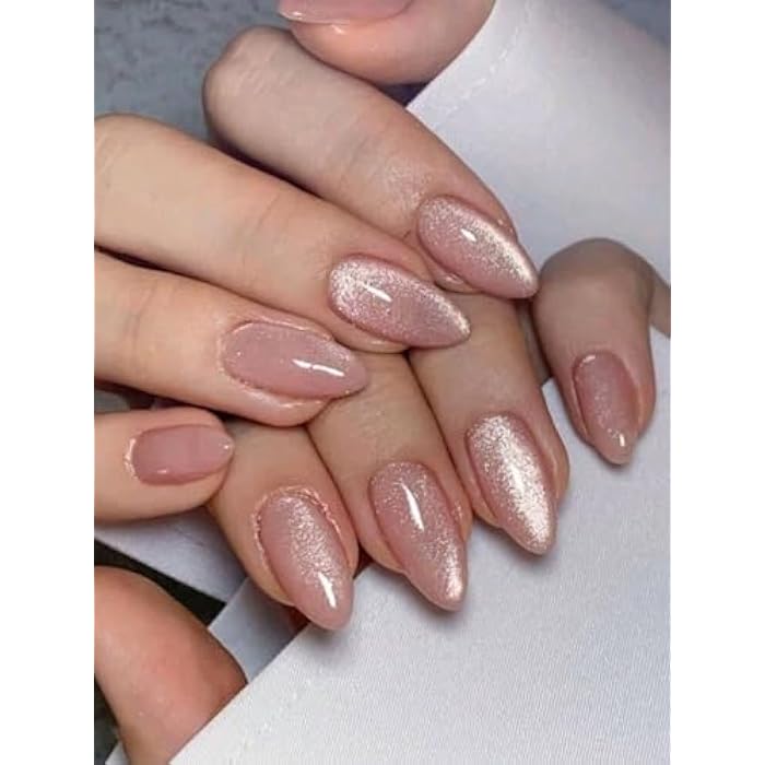 24pcs Nails Medium Nude Cat - Image 2